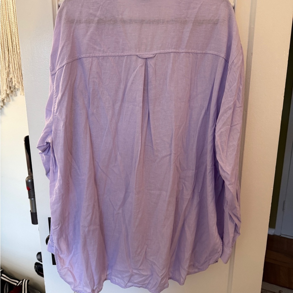 Old Navy Light Purple Boyfriend Shirt - Picture 3 of 4